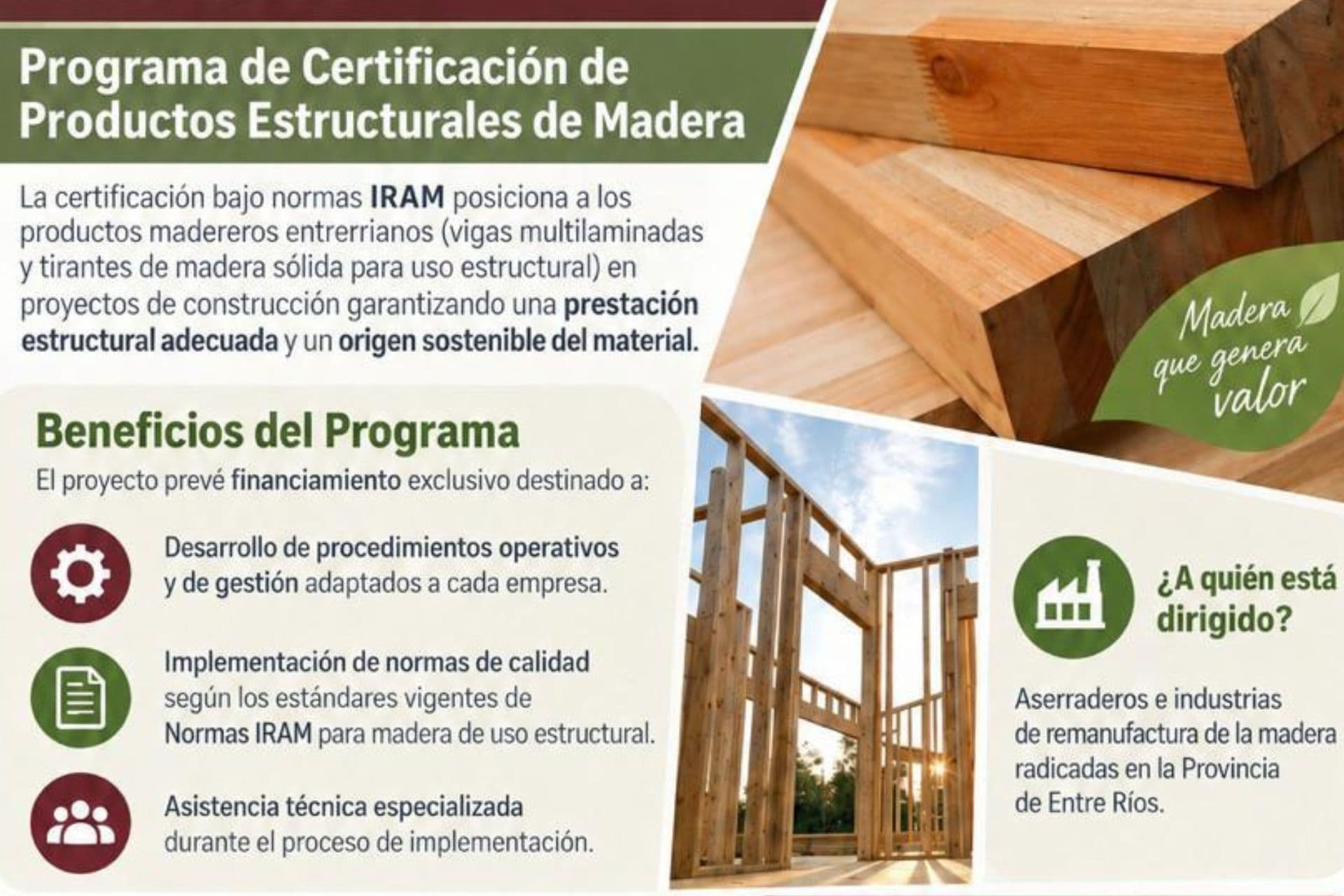 Convocan a industrias madereras de Entre Ríos para certificar productos estructurales - imagen del Gobierno de Entre Rios