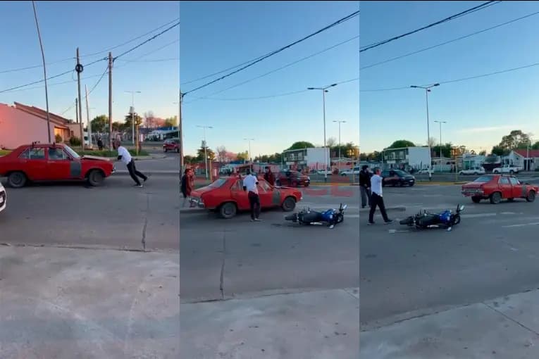 Chocó a un motociclista desde atrás, intentaron frenarlo y escapó en Paraná: quedó filmado - imagen de origen