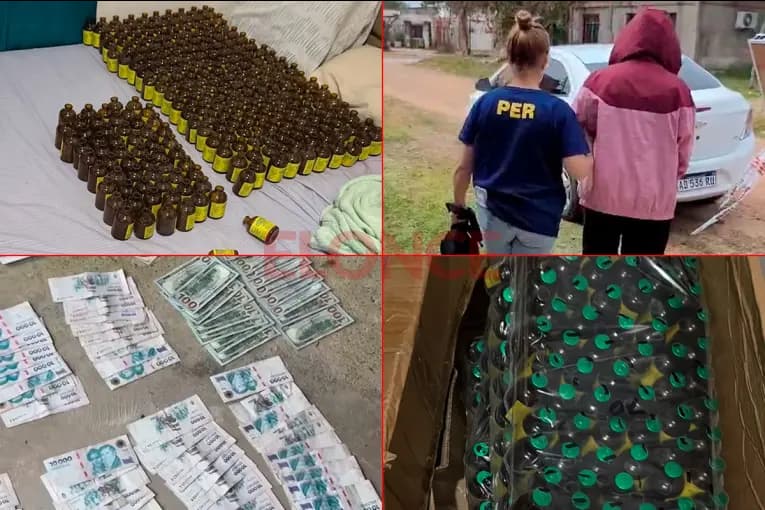 Laboratorio en San Benito: en la vivienda allanada se diluía el producto y se preparaba para el mercado directo - imagen de origen